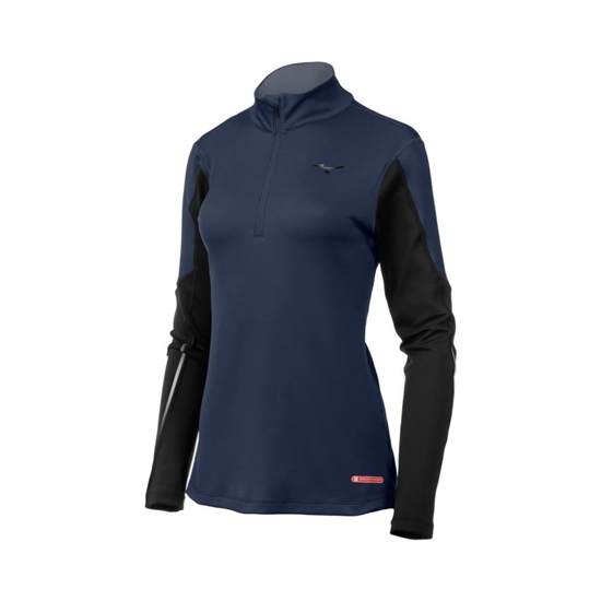 Base Layer Mizuno Breath Thermo Half Zip Damske Indigo / Čierne | 4528791-WF