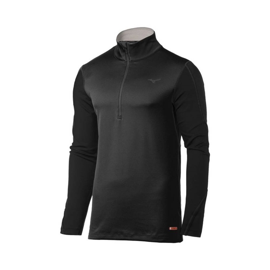 Base Layer Mizuno Breath Thermo Half Zip Panske Čierne | 5720396-LC