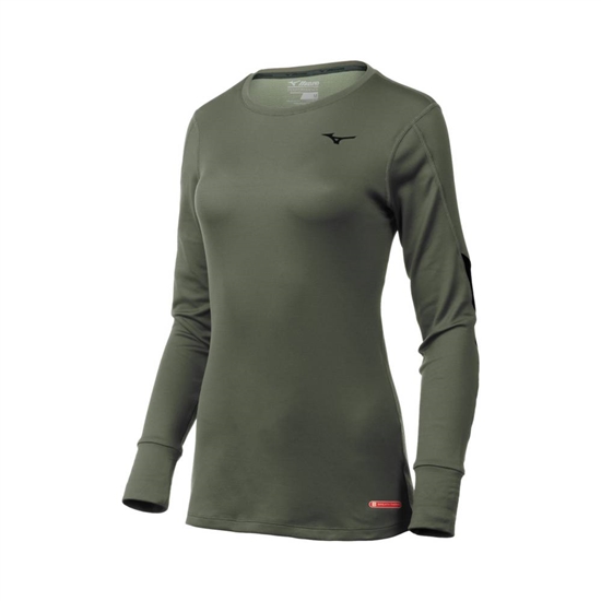 Base Layer Mizuno Breath Thermo Long Sleeve Damske Zelene | 7453609-ZV