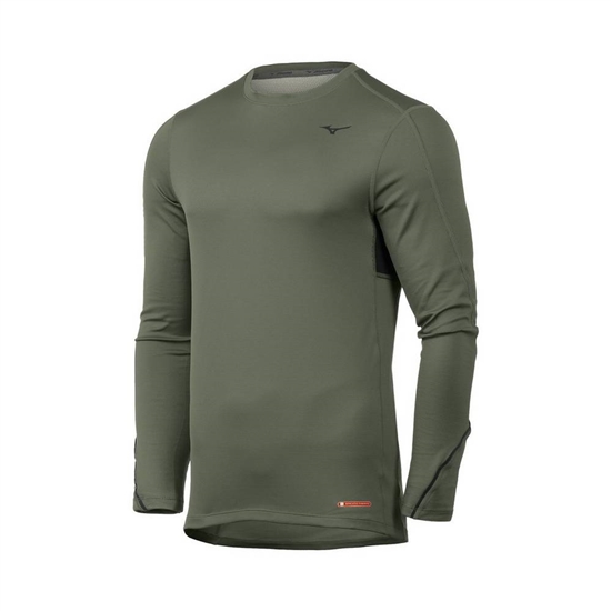 Base Layer Mizuno Breath Thermo Panske Zelene | 6839570-BH