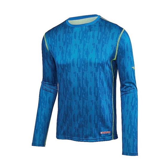 Base Layer Mizuno Breath Thermo Running Panske Modre / Žlté | 0893154-OM