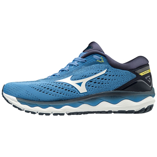 Bezecke Topanky Mizuno WAVE SKY 3 Panske Modre / Biele / Žlté | 6815397-LQ