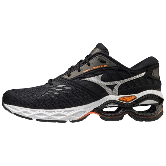 Bezecke Topanky Mizuno Wave Creation 21 Panske Čierne / Oranžové | 6217843-TF