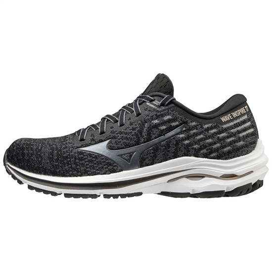 Bezecke Topanky Mizuno Wave Inspire 17 WAVEKNIT Damske Čierne / Platina Zlate | 8305496-LA