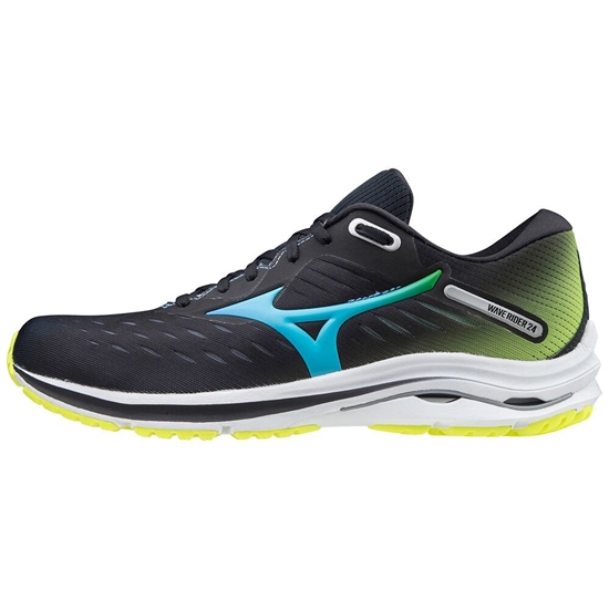 Bezecke Topanky Mizuno Wave Rider 24 Damske Čierne / Modre Tyrkysové / Žlté | 9152073-UO