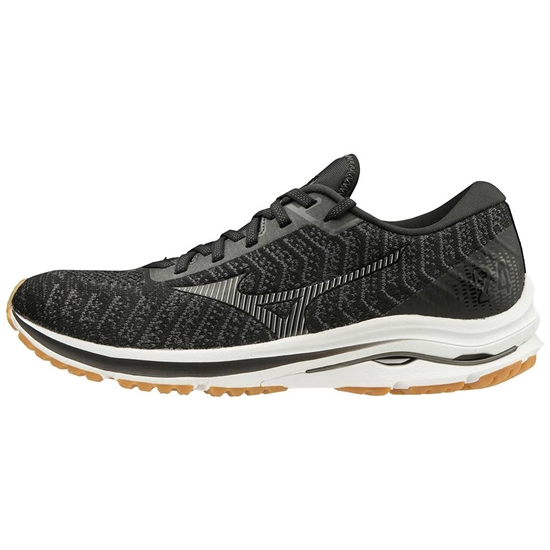 Bezecke Topanky Mizuno Wave Rider 24 WAVEKNIT 2E Wide Panske Čierne / Tmavo Siva | 1360297-CK