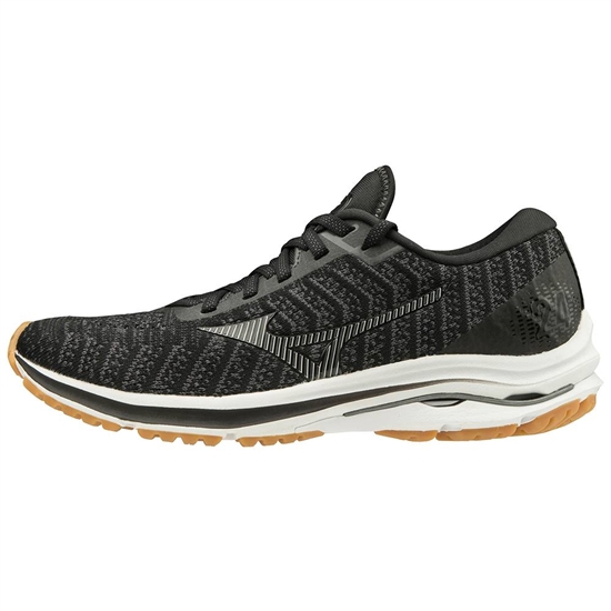 Bezecke Topanky Mizuno Wave Rider 24 WAVEKNIT D Wide Damske Čierne / Tmavo Siva | 9850612-LV