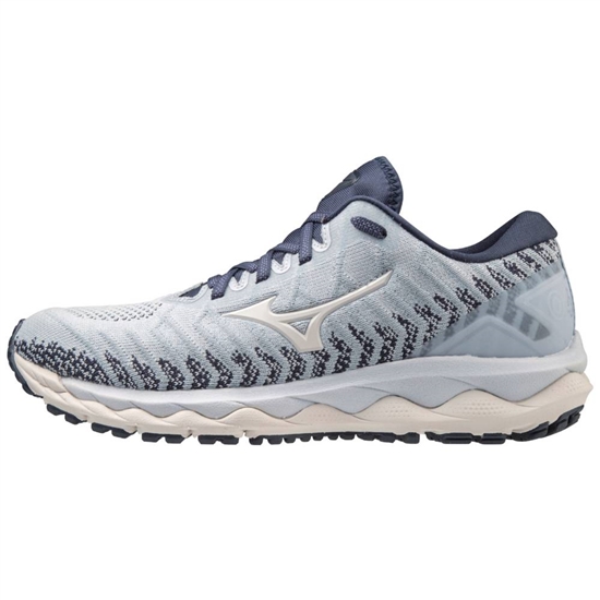 Bezecke Topanky Mizuno Wave Sky 4 WAVEKNIT Damske Biele / Námornícka Modrá | 0258934-SI