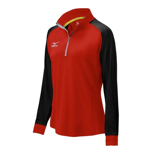 Bundy Mizuno Elite 9 Prime 1/2 Zip Damske Červené / Čierne | 2798631-MV