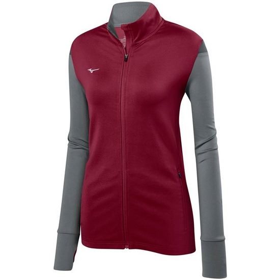 Bundy Mizuno Horizon Full Zip Volleyball Damske Bordove / Siva | 3509478-QK