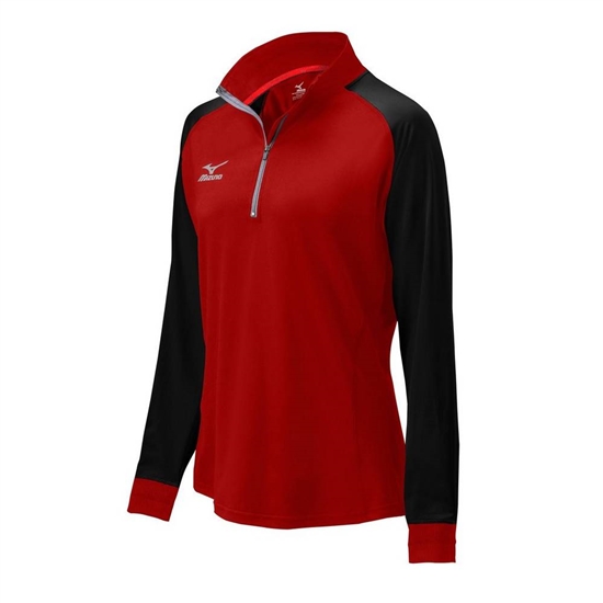 Bundy Mizuno Prime 1/2 Zip Volleyball Damske Červené / Čierne | 4837615-HC