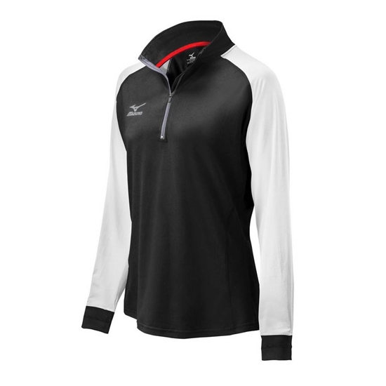 Bundy Mizuno Prime 1/2 Zip Volleyball Damske Čierne / Biele | 5178620-WU