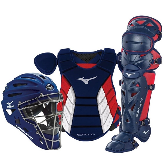 Catchers Gear Mizuno Samurai Adult 15" Baseball Boxed Set Panske Námornícka Modrá / Červené | 05732