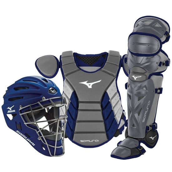 Catchers Gear Mizuno Samurai Adult 15" Baseball Boxed Set Panske Siva / Námornícka Modrá | 4679125-