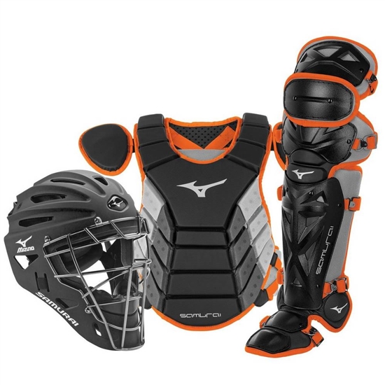 Catchers Gear Mizuno Samurai Adult 15" Baseball Boxed Set Panske Čierne / Oranžové | 6293485-GW