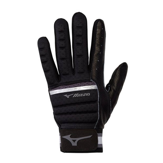 Gloves Mizuno B-130 Adult Baseball Batting Panske Čierne / Siva | 4795628-BD