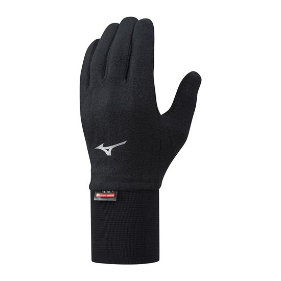 Gloves Mizuno Breath Thermo Stredne Weight Fleece Running Damske Čierne | 6209148-OP