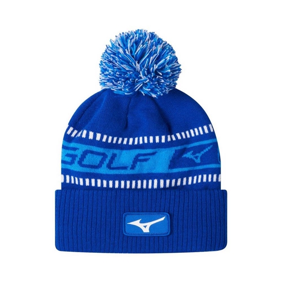 Hat Mizuno Tour Knit Pom Winter Damske Modre / Biele | 8195076-OI