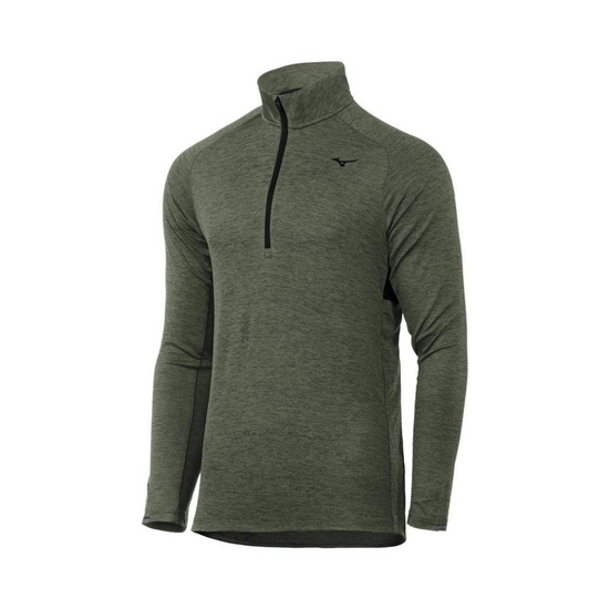 Pulovre Mizuno Alpha Half Zip Panske Zelene | 6479035-SB