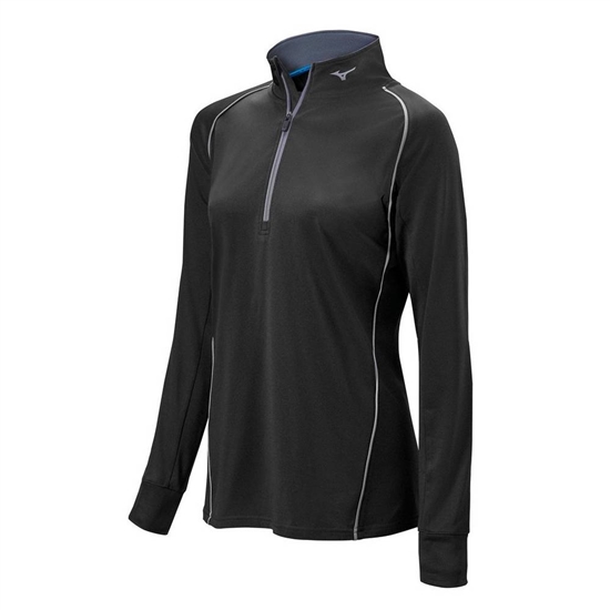 Pulovre Mizuno Comp 1/2 Zip Long Sleeve Damske Čierne | 0648923-AM