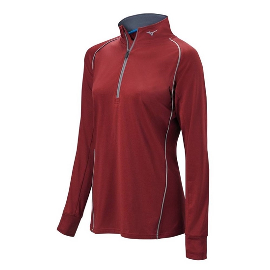 Pulovre Mizuno Comp 1/2 Zip Long Sleeve Damske Bordove | 9736028-OM