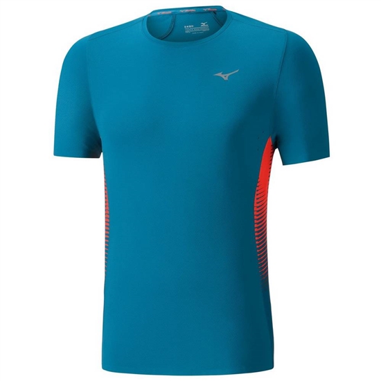 T shirts Mizuno AERO 4.0 Running Panske Modre / Ruzove | 1359074-UG