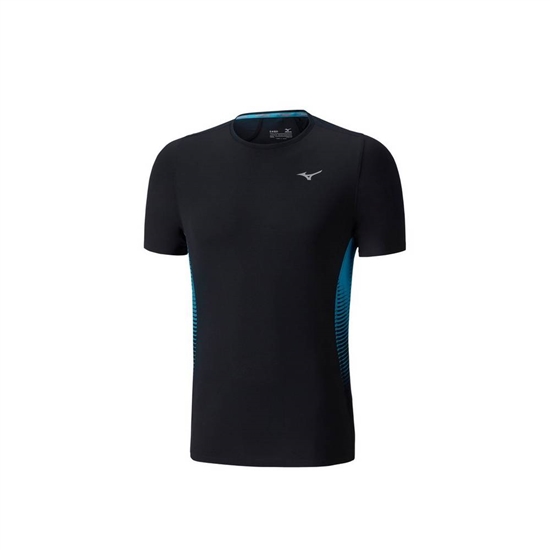 T shirts Mizuno AERO 4.0 Running Panske Čierne | 6134750-QK