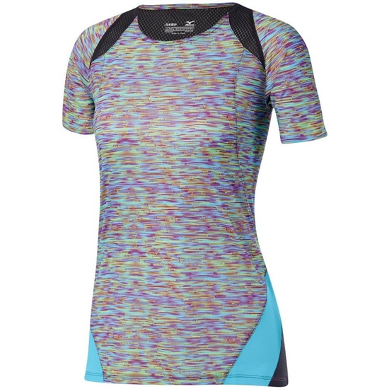 T shirts Mizuno Aero Running Damske Modre Tyrkysové | 8459160-FI