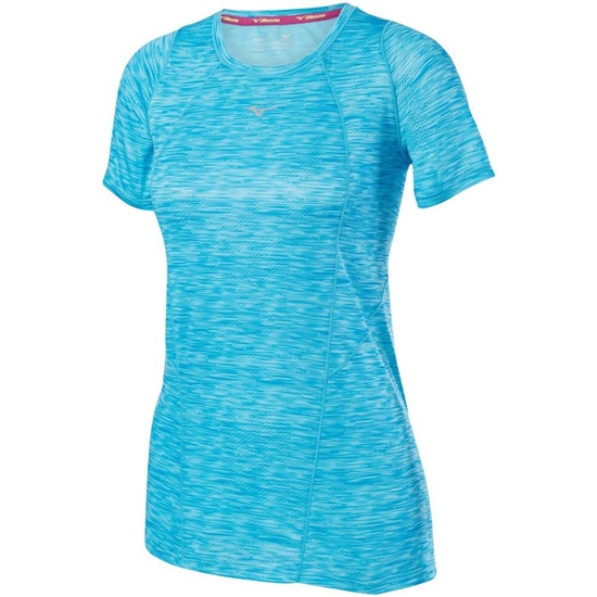 T shirts Mizuno Alpha Vent Running Damske Modre Tyrkysové | 2395678-PR