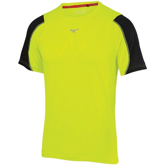 T shirts Mizuno Alpha Vent Running Panske Žlté / Čierne | 1296785-OM