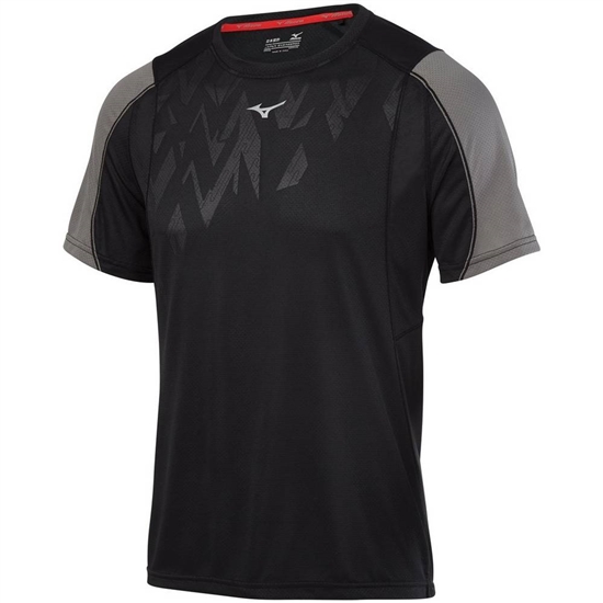 T shirts Mizuno Alpha Vent Running Panske Čierne | 3087694-ZR