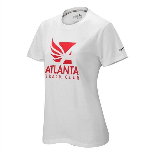 T shirts Mizuno Atlanta Track Club Sport Running Damske Biele | 1865043-GP