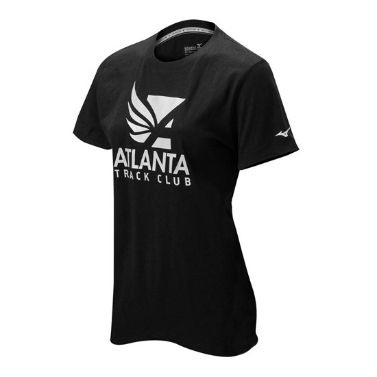 T shirts Mizuno Atlanta Track Club Sport Running Damske Čierne | 4780356-IW