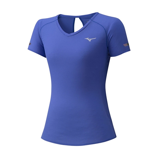 T shirts Mizuno DryAeroflow Running Damske Modre | 9720653-DR