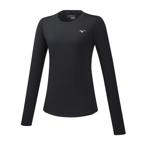 T shirts Mizuno Impulse Core LS Running Damske Čierne | 1534067-ON