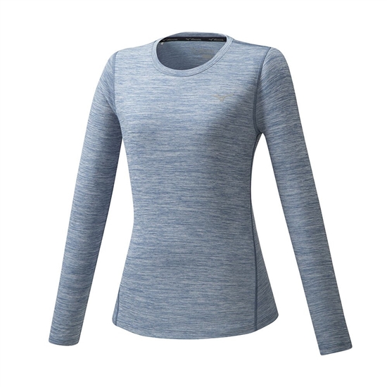 T shirts Mizuno Impulse Core LS Running Damske Blue  | 5842703-YU