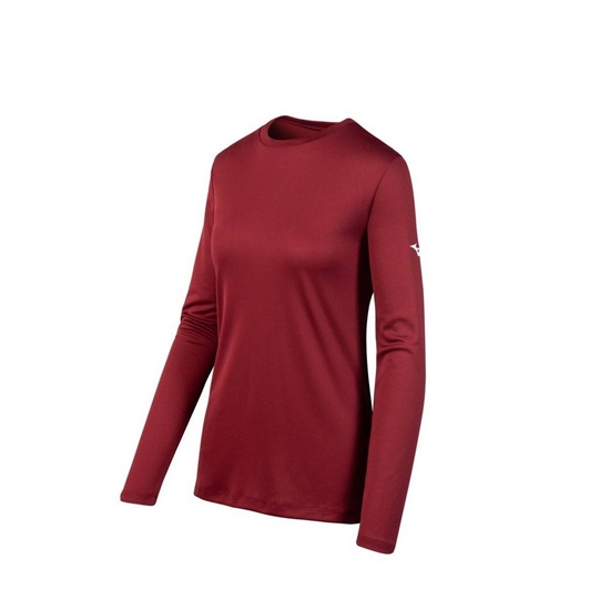 T shirts Mizuno Long Sleeve Damske Bordove | 2854691-PJ