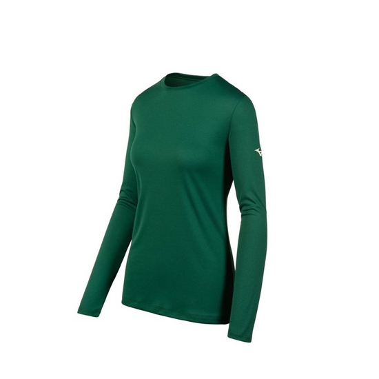 T shirts Mizuno Long Sleeve Damske Zelene | 6028794-KT