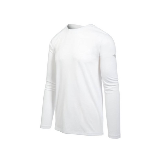 T shirts Mizuno Long Sleeve Panske Biele | 7428510-KW