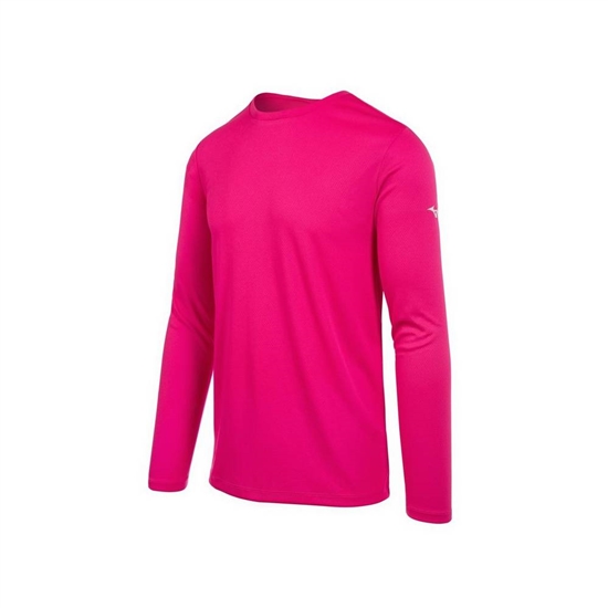 T shirts Mizuno Long Sleeve Panske Ruzove | 7105628-IQ