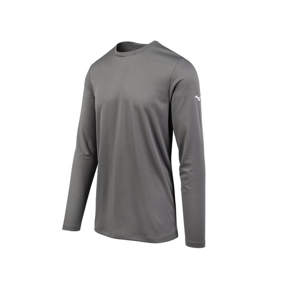 T shirts Mizuno Long Sleeve Panske Siva | 4357960-DL