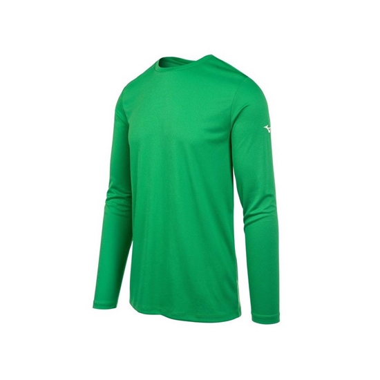 T shirts Mizuno Long Sleeve Panske Zelene | 4019386-LH