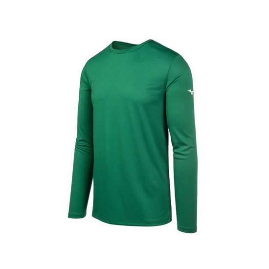 T shirts Mizuno Long Sleeve Panske Zelene | 5796234-CH