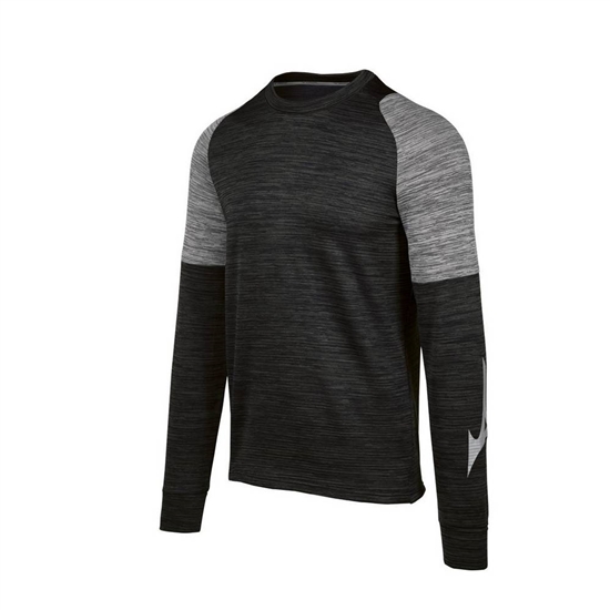 T shirts Mizuno Velocity Long Sleeve Crew Panske Čierne | 9413506-ET