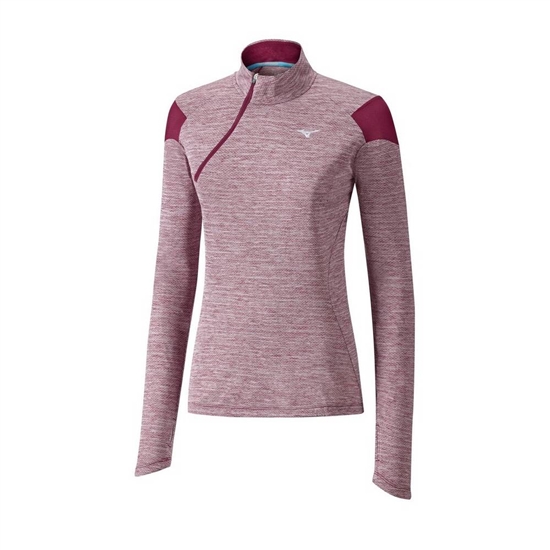 Tops Mizuno ALPHA HALF ZIP Running Damske Červené | 3421907-IQ