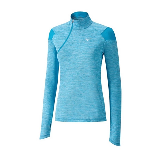 Tops Mizuno ALPHA HALF ZIP Running Damske Modre | 8709265-GZ