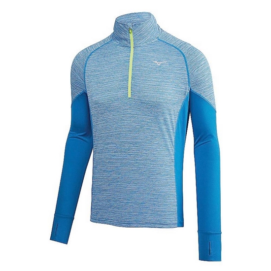 Tops Mizuno Alpha Long Sleeve Half Zip Panske Modre | 1495306-UM