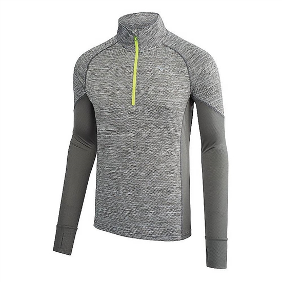 Tops Mizuno Alpha Long Sleeve Half Zip Panske Siva | 1850249-HK