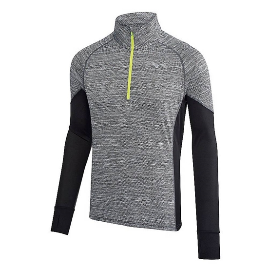 Tops Mizuno Alpha Long Sleeve Half Zip Panske Čierne | 4769013-NY