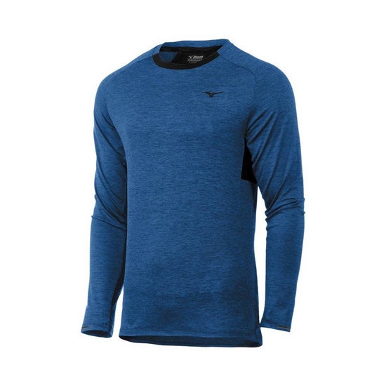 Tops Mizuno Alpha Long Sleeve Panske Modre | 6784093-PK